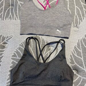 Puma Gray and Pink Sports Bra for Active Comfort
